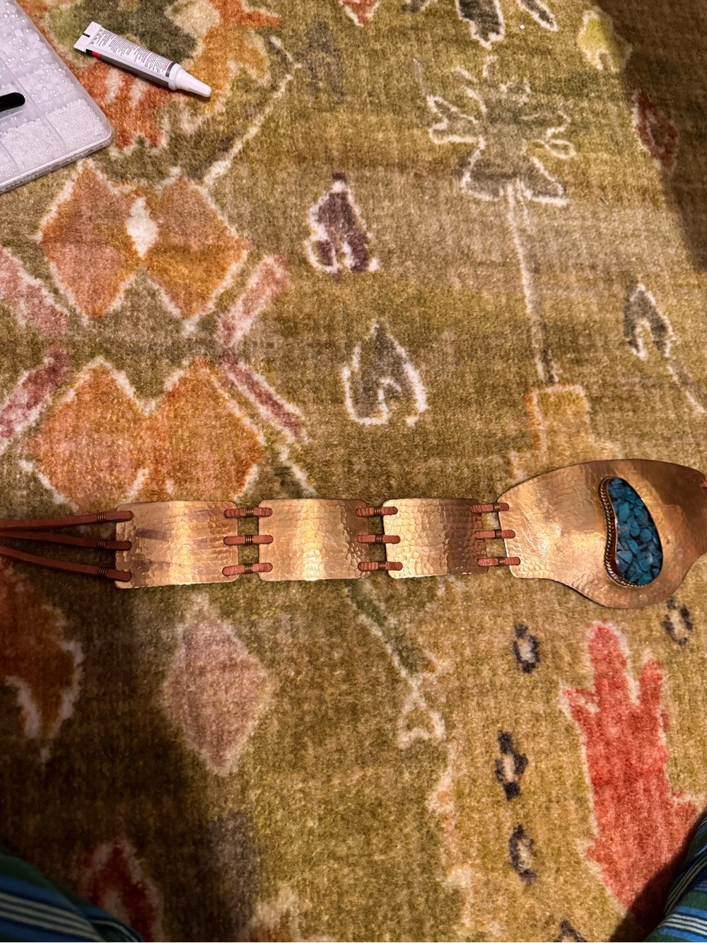 Free People ✨RARE✨ Dorado Wrap Belt Gold & Turquoise Bohemian OS - Picture 9 of 12